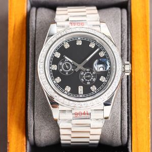 Mens Watch Automatic Mechanical Watches Case with Diamonds 41mm Business Wristwatch Waterproof Sapphire 904L Stainless Steel Montre De Luxe