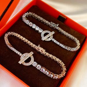 H Bracelet for woman designer couple for man diamond 925 silver T0P highest counter Advanced Materials European size crystal fashion luxury anniversary gift 004