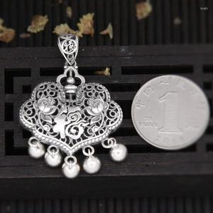 Anhänger Halsketten NY National Tide Lotus Koi Long Life Lock Quaste Retro Kupfer Geld Segen Wort Karpfen Anhänger für Schmuck