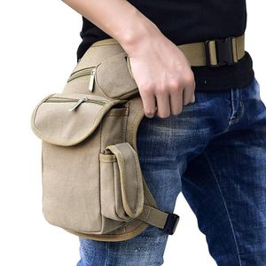 Outdoor Bags Canvas Thigh Drop Leg Bag For Men Motorcycle Rider Multi-pocket Fanny Pack Travel Hiking Climbing Cycling
