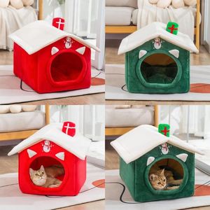 犬小屋のペン冬のクリスマススタイルペット猫ベッドウォームキャットクッション猫の家ウォームキャットバスケットドッグキャットネスト巣小さな犬猫kxre 231123