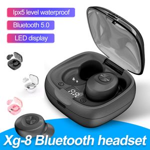 XG-8 TWS Bluetooth Earphone Stereo Bass Sound LED Display Charger Wireless Earbuds Hand-Free Candy Color Sport Headphones with Retail Box