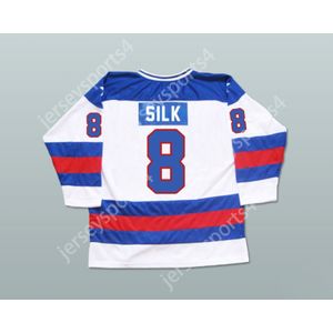 Personalizado DAVE SILK 1980 MILAGRE ON ICE TEAM EUA 8 JERSEY DE HÓQUEI NOVO Top Costurado S-M-L-XL-XXL-3XL-4XL-5XL-6XL