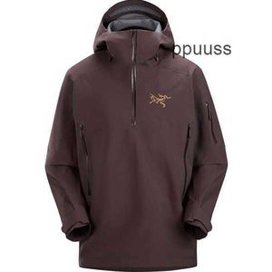 Herrjackor rockar designer arcterys hoodie jakets anorak gore-tex stänk bevis vindtät skiddräkt mäns bitters/burgogne xs wn-r8dy