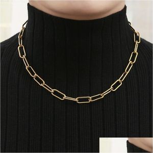 Pendanthalsband pappersklippkedjan halsband för kvinnor flickor 14k guldpläterat läcker pappersklipp länk choker halsband mode smycken dro dhksz