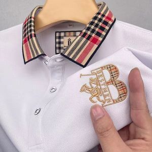 Polo in cotone a maniche corte ricamata di design, maglietta da uomo, abbigliamento alla moda, top estivo di lusso