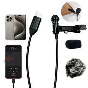 Microfones Profissional Tipo C Microfone Clear Sound Mic Plug Plays Lapela Alta Sensibilidade para Entrevistas Gravação de Voz