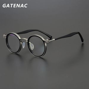 Sunglasses Frames Vintage Round Acetate Glasses Frame Men Retro Myopia Optical Prescription Eyeglasses Women Korea Luxury Brand Eyewear 231123