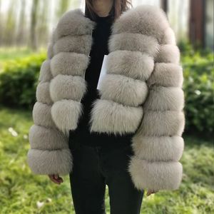 Women's Down Parkas MAOMAOKONG 2023 Natural Real Fur Coat Jackets Winter Furry Vest Luxury Beige Khaki Short Leather Female Clothing 231123