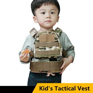 Jaktjackor Barn Taktisk kamouflagesdräkt Special Forces Combat Uniform Kids Outdoor Military Training Vest 1000D Carrier