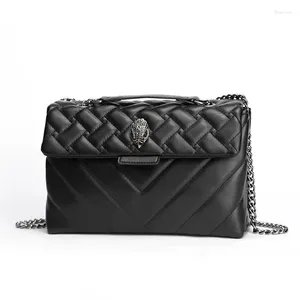 Shoulder Bags Kurt Geiger Black Rhombus Chain Large Capacity Women's Luxury Designer Handbag Fashion Trendy Brand Square Bag
