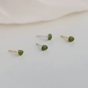 Hoop Earrings 2023 Stud Jewelry Female Korean Fashion Small Fresh Green Epoxy Temperament Drop Shape Accessories Gifts