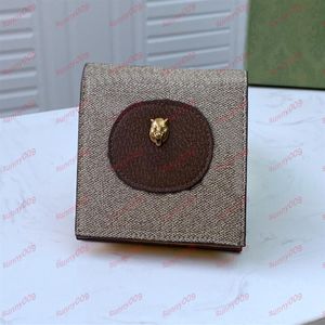 Äkta läder lyxiga designerkortshållare passhållare kort plånbok klassiska damer handväska djur mönster bokstäver plånböcker multi3159