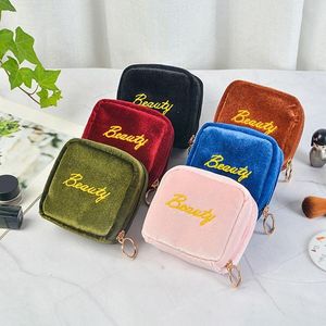 Storage Bags Portable Monthly Sanitary Bag Napkin Physiological Red Hand Middle Small Cosmetic Women Pad Pouch