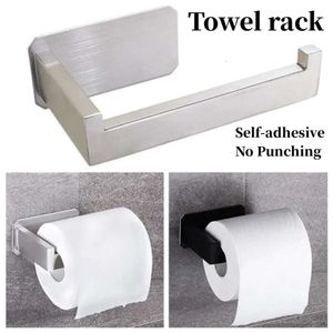 New Stainless Steel Sturdy Toilet Roll Holder Stick Vertically or Horizontally Tissue Paper Holder Black Finish Easy Installation