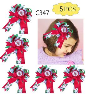 Hair Accessories free 5pcs -E christmas inspired hair bows Christmas hair clips santa clause big hair accessories snowman headbands 231124