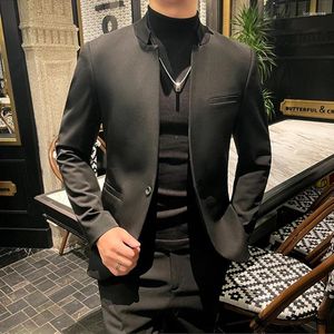 Men's Suits Suit Jackets Autumn Business Casual Fashion Tuxedo Youth Zhongshan Quality Stand-up Collar Blazers 5XL-M
