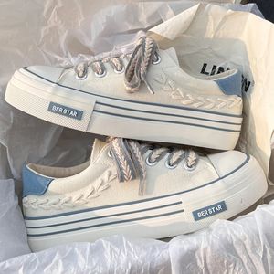 Slipper Platform Canvas Shoes Höjd ökar Y Sneakers för ungdomsflickor utomhustränare Kvinnliga damer Tjock Sole Footwear 231123