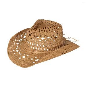 Berets Fashionable Straw Hat Cozy Round Sun Shapeable Outdoor Sunscreen For Vacation