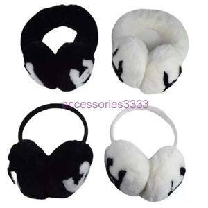 Cuffie antirumore Cuffie antirumore classiche invernali da donna in pile di coniglio di marca stilista caldo peluche con logo