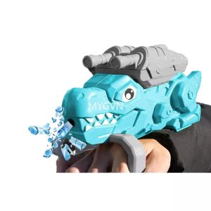 Dinossauro gel bola lançador de brinquedo elétrico pistola pistola hidrogel tiro modelo com balas para crianças adultos cs luta