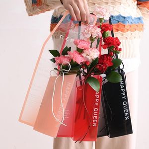 Gift Wrap 5Pcs Portable Transparent Crystal Flower Box PVC Hand-held Single Bag Mother's Day Wedding Valentine's Gifts Decor