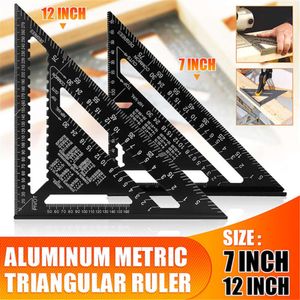 New Aluminum Alloy Triangular Ruler Double Scale Miter Framing Measurement Ruler for Carpenter Woodworking Tools Square Protractor