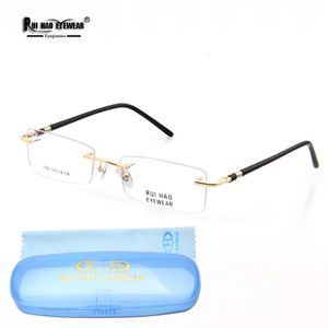 Sunglasses Frames Rimless Eyeglasses Men Women Spring Temple Glasses Frame Optical Spectacles Unisex Eyewear Concise Design 231123