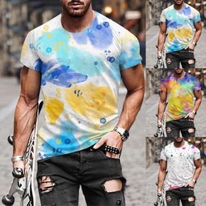 T-shirt da uomo Uomo Moda Primavera Estate Casual Manica corta O Collo Top stampato Camicetta Spandex Confezione per