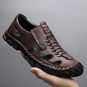 Sandals Golden Sapling Men's Retro Leather Summer Shoes For Men Classics Beach Footwear Fashion Male Sandalias Casual Chaussures