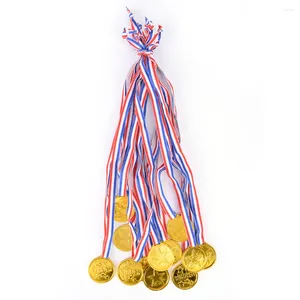 Party Favor 12pcs Kids Game Sports Prize Awards Toys Plastic Children Gold Winners Medals