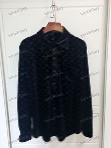 Xinxinbuy Men Designer Tee T Shirt 23SSベルベットエンボスレター半袖コットン女性ブラックイエローブルーS-XL