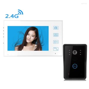 Video Door Phones 7" TFT 2.4G Monitor Wireless Phone Intercom Doorbell Home Security Camera Color Speakerphone