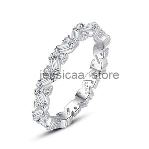 Band Rings SFR4 Silver Simulated Diamond Stackable Rplatinum Plated Eternity Bands for Women SmartBuy J231124
