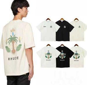 2023 Top Craftsmanship Rhude Mens T Shirts Summer Fashion Designer Tshirts Street Disual Short Sleeve Style Tees Cotton Printing Shirt 97T