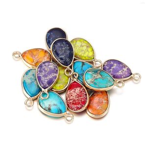 Charms 10Pcs Mixed Waterdrop Shaped Pendants Accessories Gem Smooth Gifts For Jewelry Making Craft DIY Keychain Earring