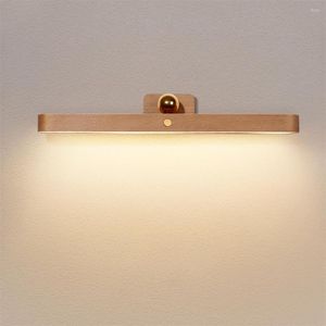 Wall Lamp Mirror Light Bar 3 Modes Touch Control Bedroom Toilet Makeup Home Bedside Closet Wood Vanity Night Lighting