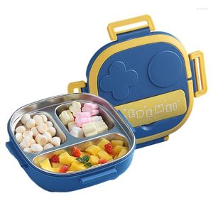 Geschirr-Sets Lunchbehälter für Erwachsene All-in-1 stapelbare Bento-Box aus Edelstahl mit Gabel niedliche Kinder