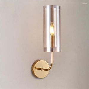 Wall Lamp Nordic Modern Hanging Ceiling Glass Lampshade E14 LED Interior Light For Bedside Bedroom Dining Table Living Room Deco