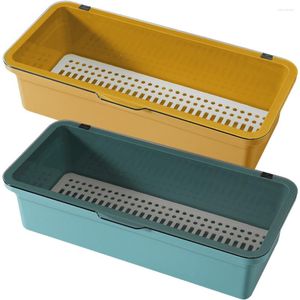 Set di stoviglie 2 pezzi Scatola di immagazzinaggio per bacchette Vassoio per accessori Posate Stendino Cassetto della cucina Organizzare bacchette di plastica