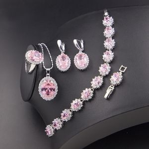 ウェディングジュエリーセットMyFeivo Micro-InlaidZircon Drop 4 Piece Bridal Jewelry Sets Necklase Earrings Bracelet Ring