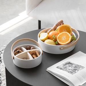 Tallrikar fruktplatta nordisk stil kreativt modernt vardagsrum hushållssnack med torr hållare