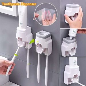 New Wall Mount Automatic Toothpaste Punch-free Wall Mount Toothpaste Dispenser Waterproof Lazy Toothpaste Squeezer Toothbrush Holder