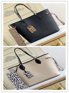 Borsa a tracolla di lusso di design Never MM Creme Wild at Heart Leopard M58525 M45856 con borsa a marsupio Borsa a mano Tote 7A Migliore qualità