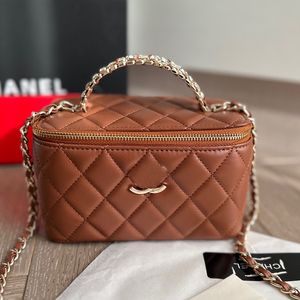 Lüks elmas tutamak makyaj kutusu tasarımcı crossbody çanta fransız klasik 23b kadın vanity case omuz çantaları çanta yüksek kaliteli bayan orijinal deri haberci çanta