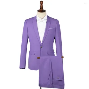 Men's Suits 2023 Violet Suit Set Dress Man Host Stage Adult Chorus Performance Large Formal