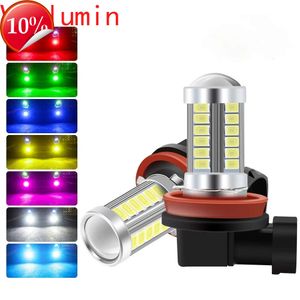 New LED Fog Lights H11 H8 H4 H7 9005 9006 LED Bulbs 33SMD 5730 Car DRL Extremely Bright 6000K White Amber Red Blue Pink Green-2pcs