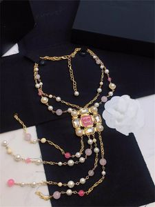 Chokers Designer Pendant Halsband Pearl Long-Chain Halsband Kvinnor CCITY SMYCKE KVINNA Kedjan 764