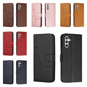 Custodie a portafoglio in pelle retrò S24 Plus per Samsung S24 Ultra A05 A05S A15 A25 Xiaomi 14 Pro Redmi 13C Xiaomi 13T Custodia con supporto per slot per carta di credito vintage con cornice a vibrazione