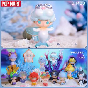 Blind box POP MART Dimoo Aquarium Series Mystery Box 1PC/12PC Doll Binary Action Figure Birthday Gift Kid Toy 230424